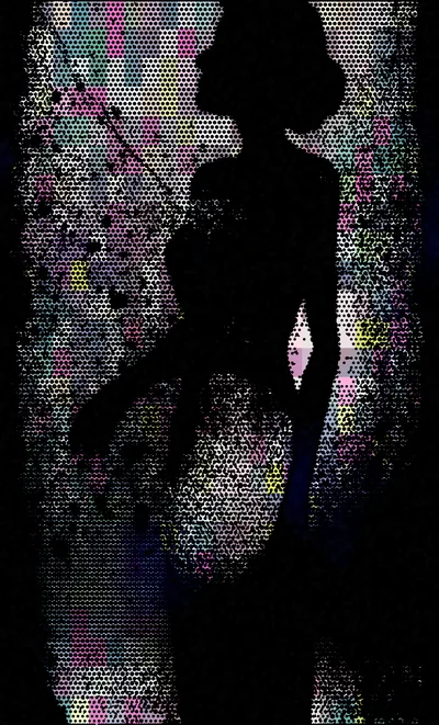 Abstract Silhouette Of A Woman In Pop Art Style