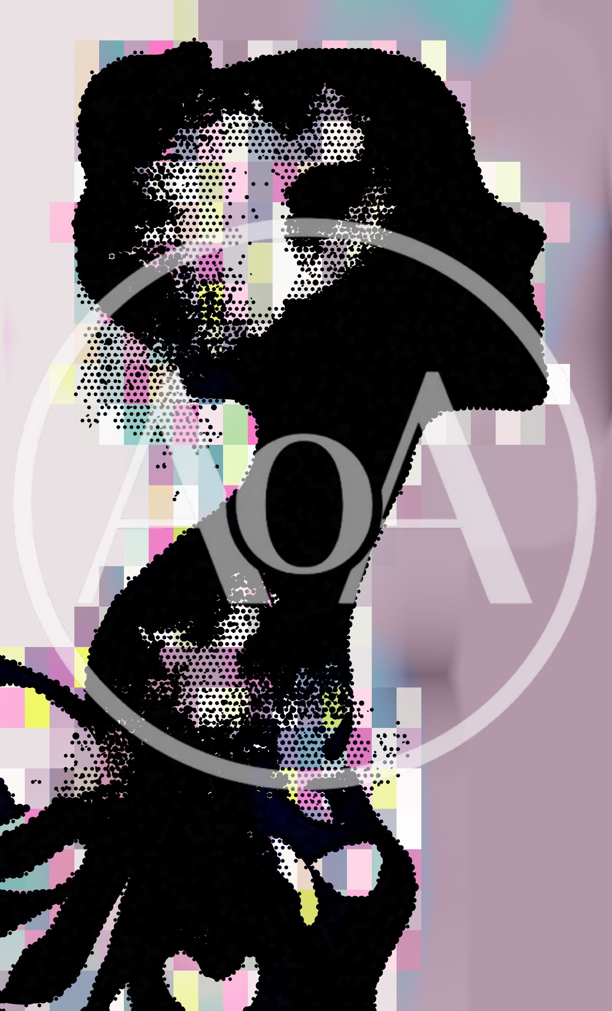 Abstract Digital Portrait With Halftone Dot Texture