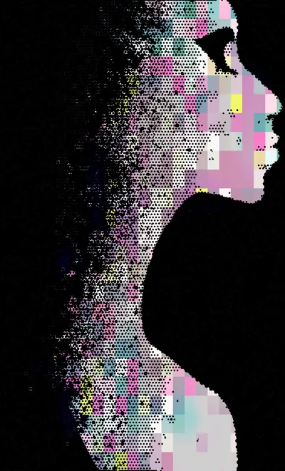 Abstract Digital Silhouette Of A Woman Profile