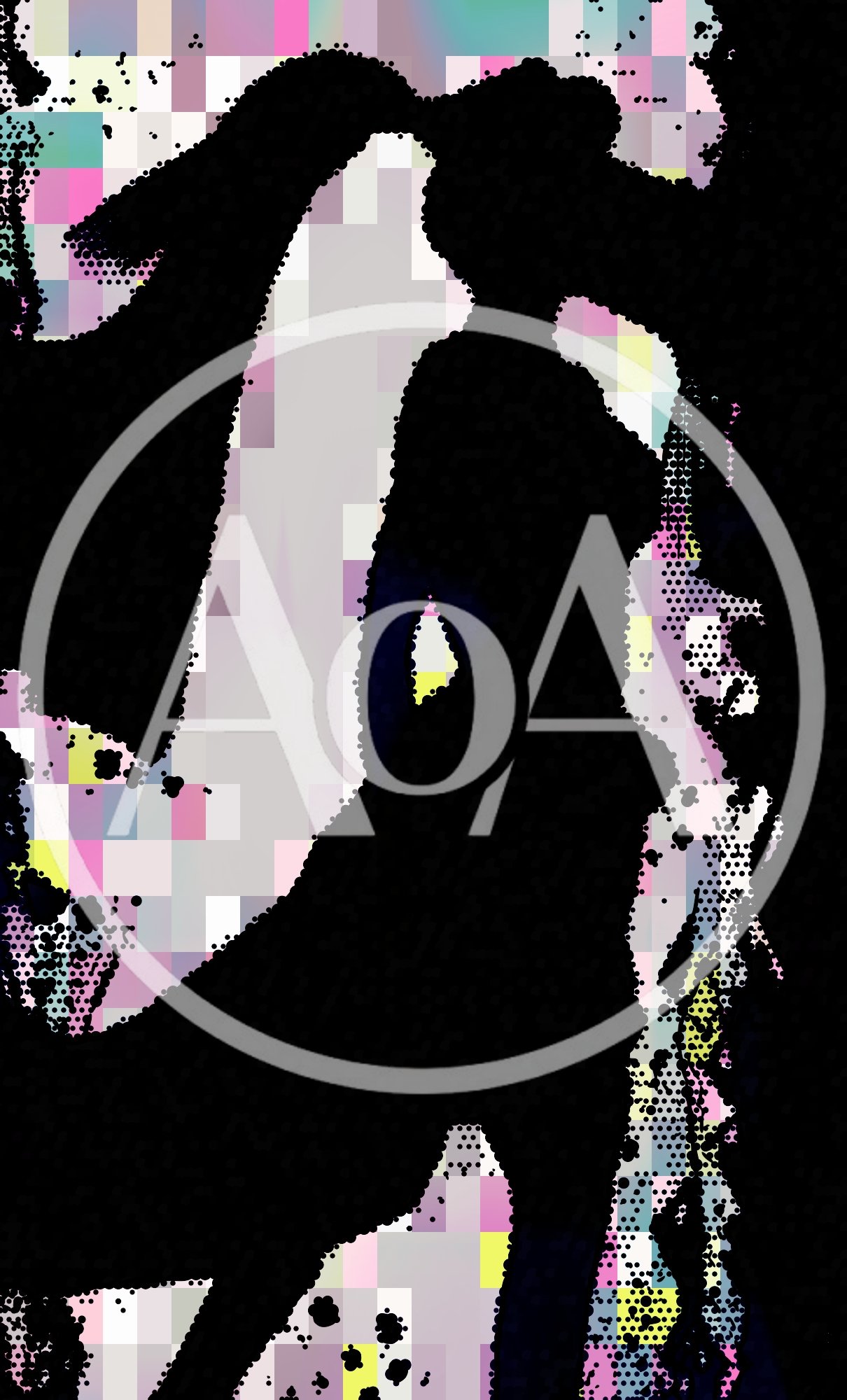 Abstract Silhouette Of A Woman In A Pixelated Background