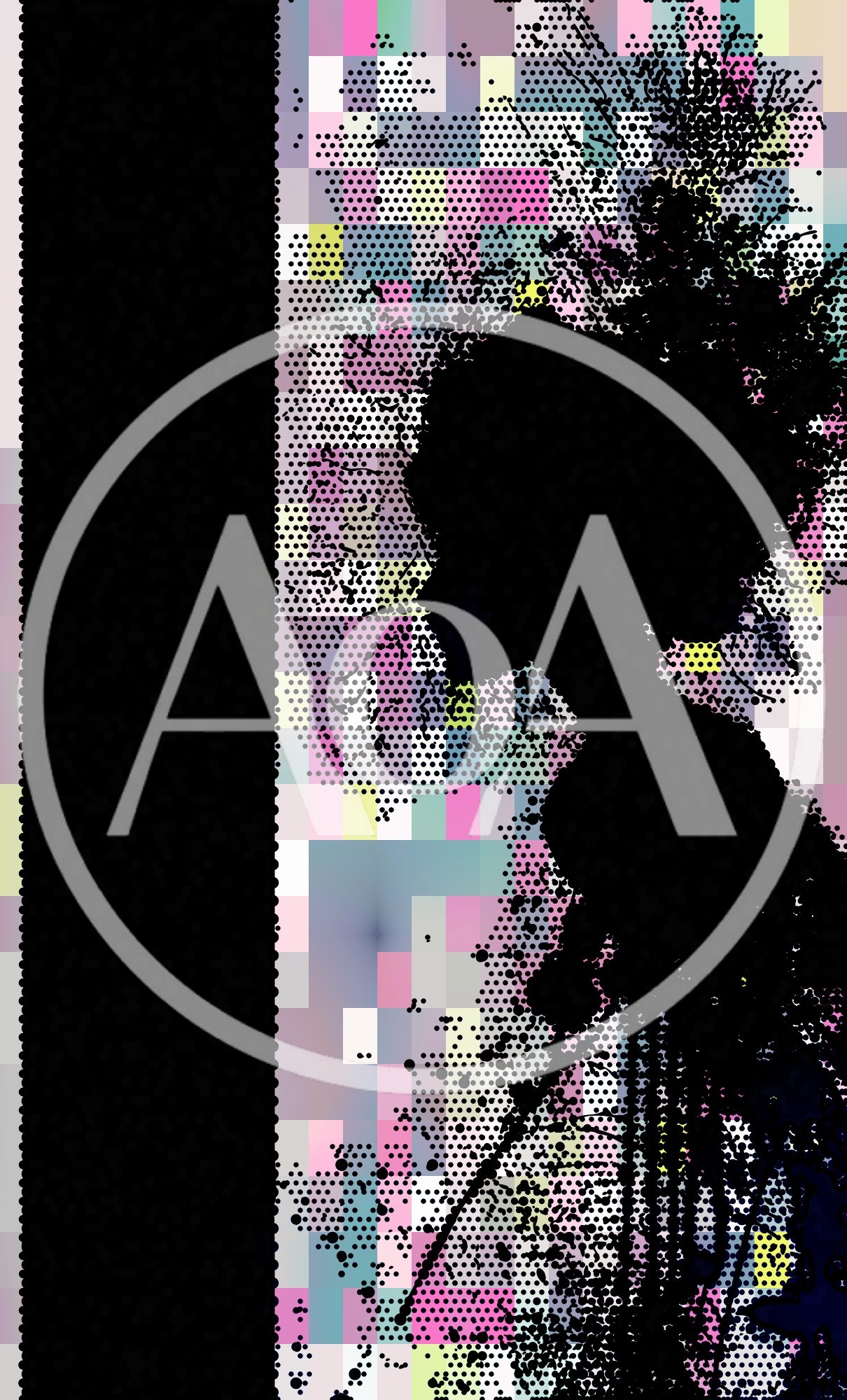 Abstract Silhouette Of A Woman Against Pixelated Background