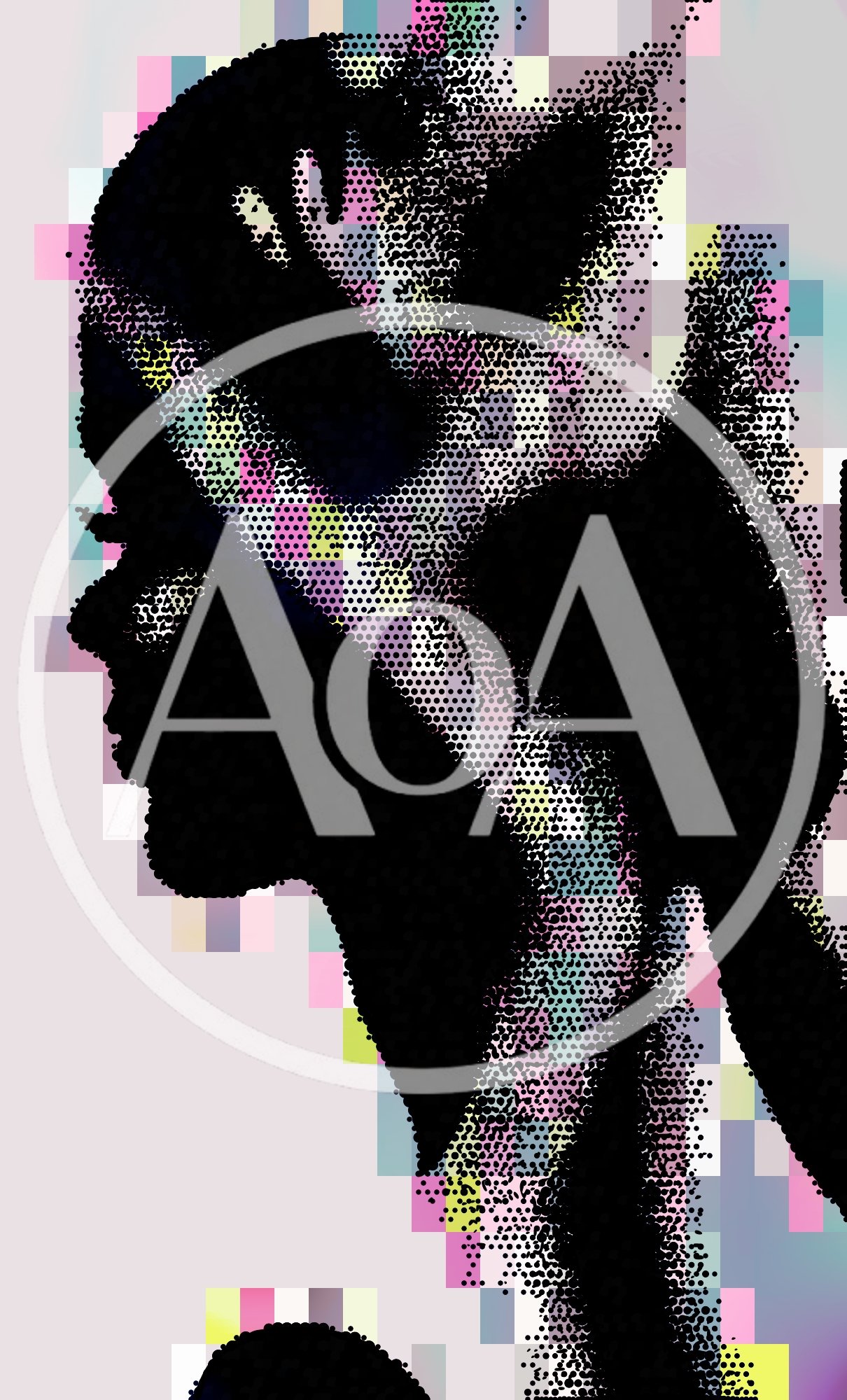 Abstract Silhouette Of A Woman With Pixelated Background