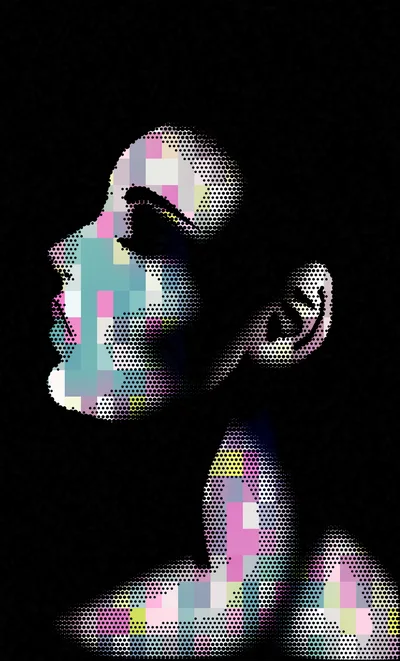 Abstract Digital Portrait Of A Human Profile