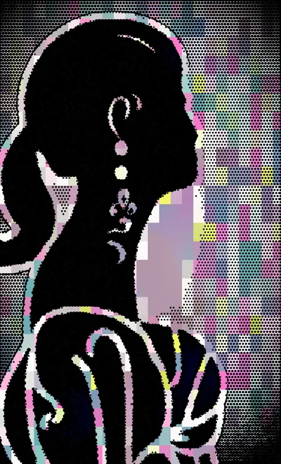 Abstract Silhouette Portrait Of A Woman In Profile