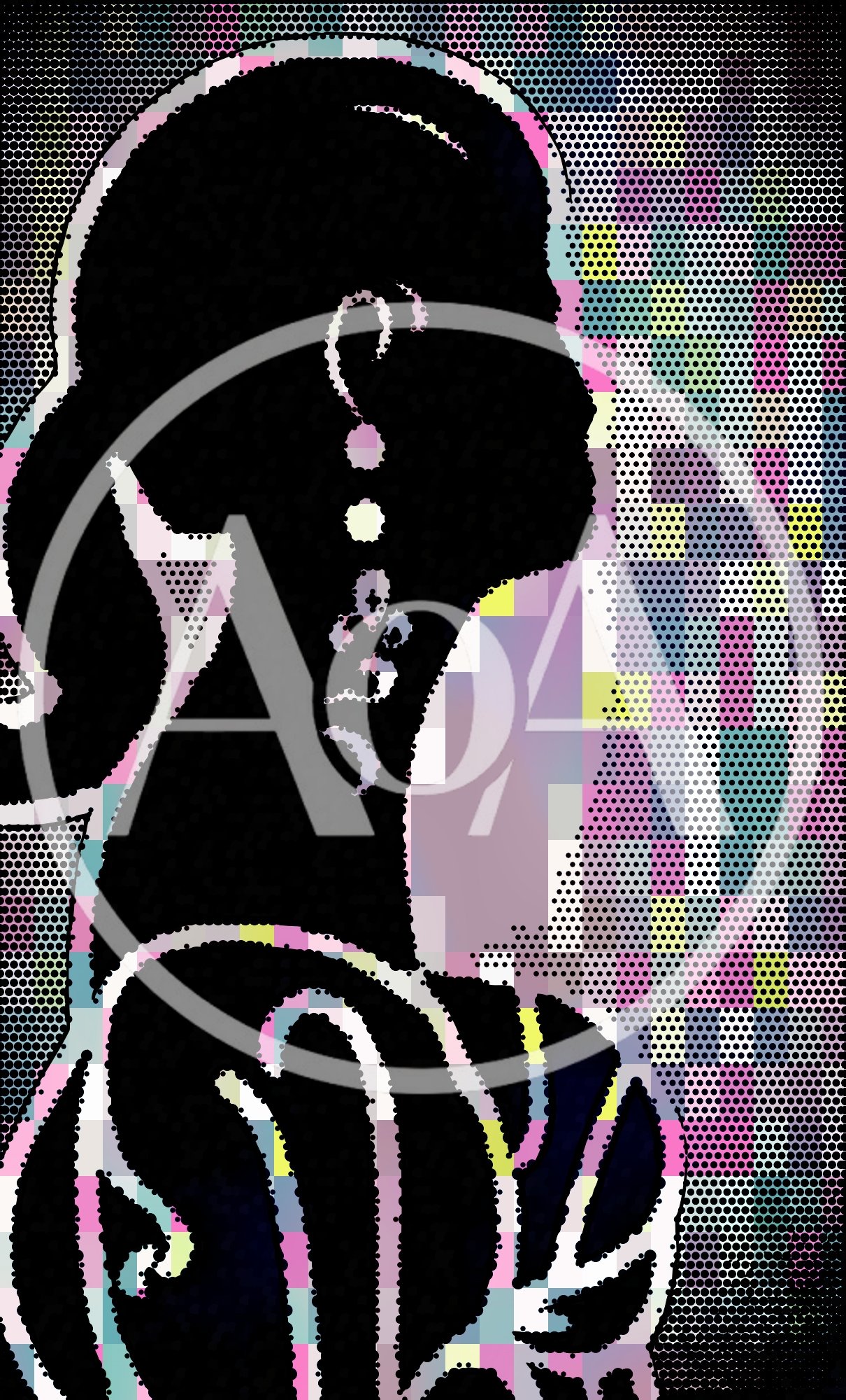 Abstract Silhouette Portrait Of A Woman In Profile