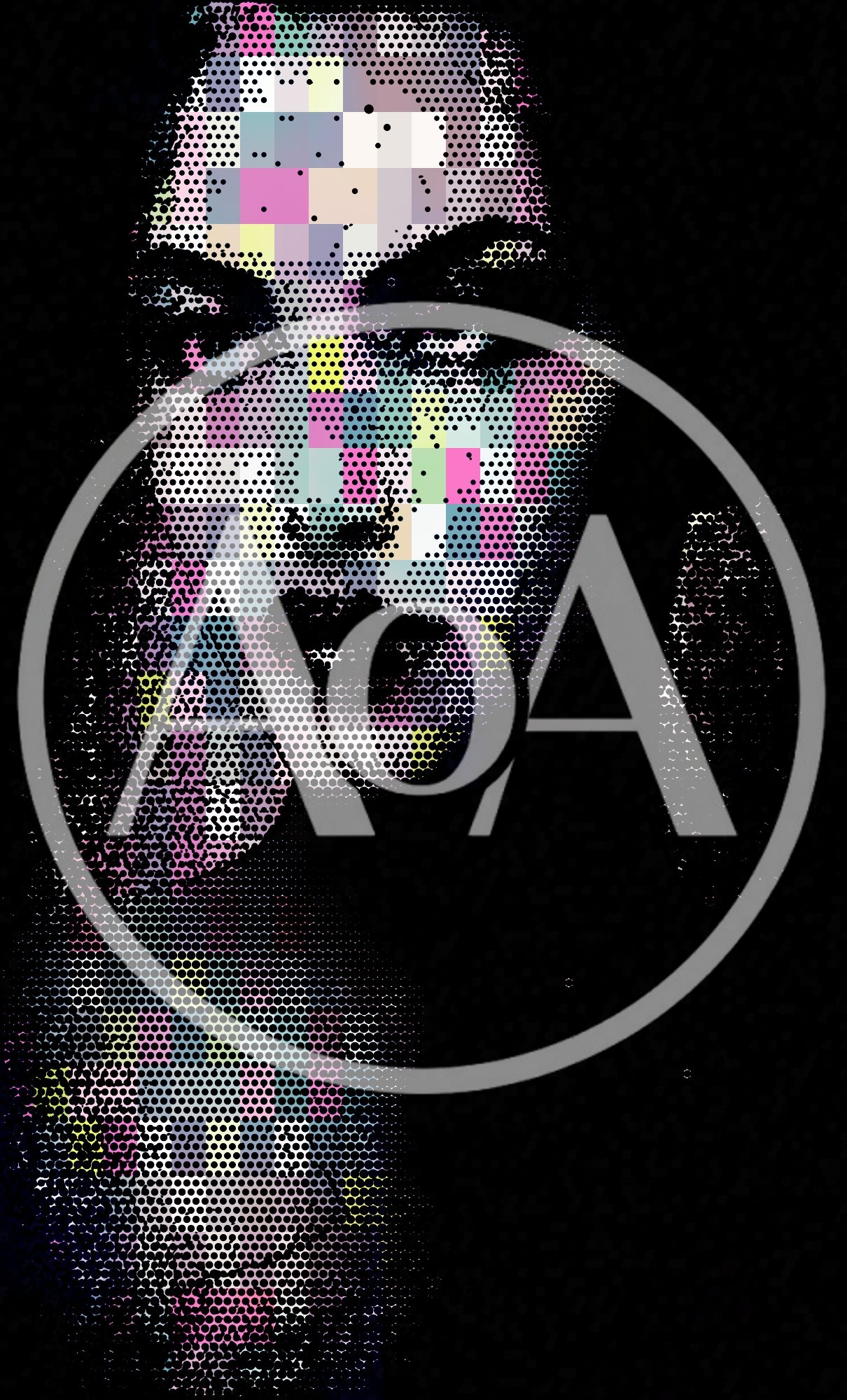 Abstract Digital Portrait Of A Woman With Halftone Effect