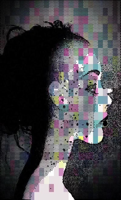 Abstract Digital Portrait Of A Woman In Profile