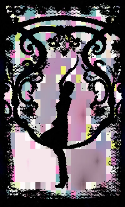 Abstract Silhouette Of A Woman In A Yoga Pose