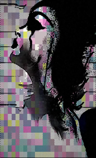 Pop Art Silhouette Of A Woman In Profile