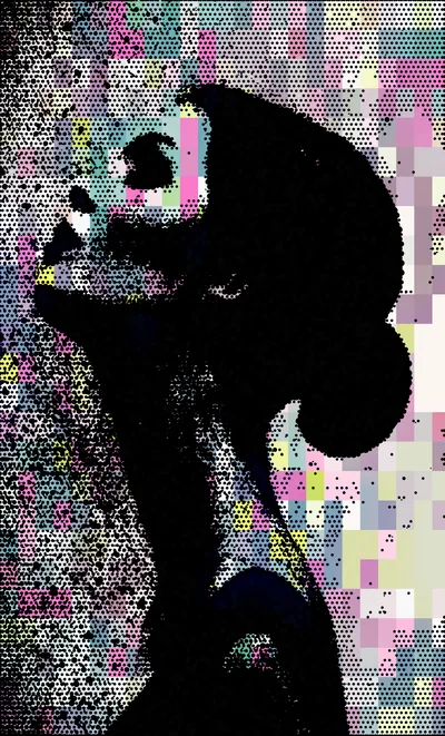 Abstract Silhouette Of A Woman Looking Upward