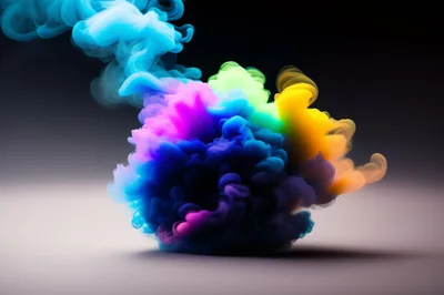 Vibrant Multi Colored Ink Cloud Swirling In Water