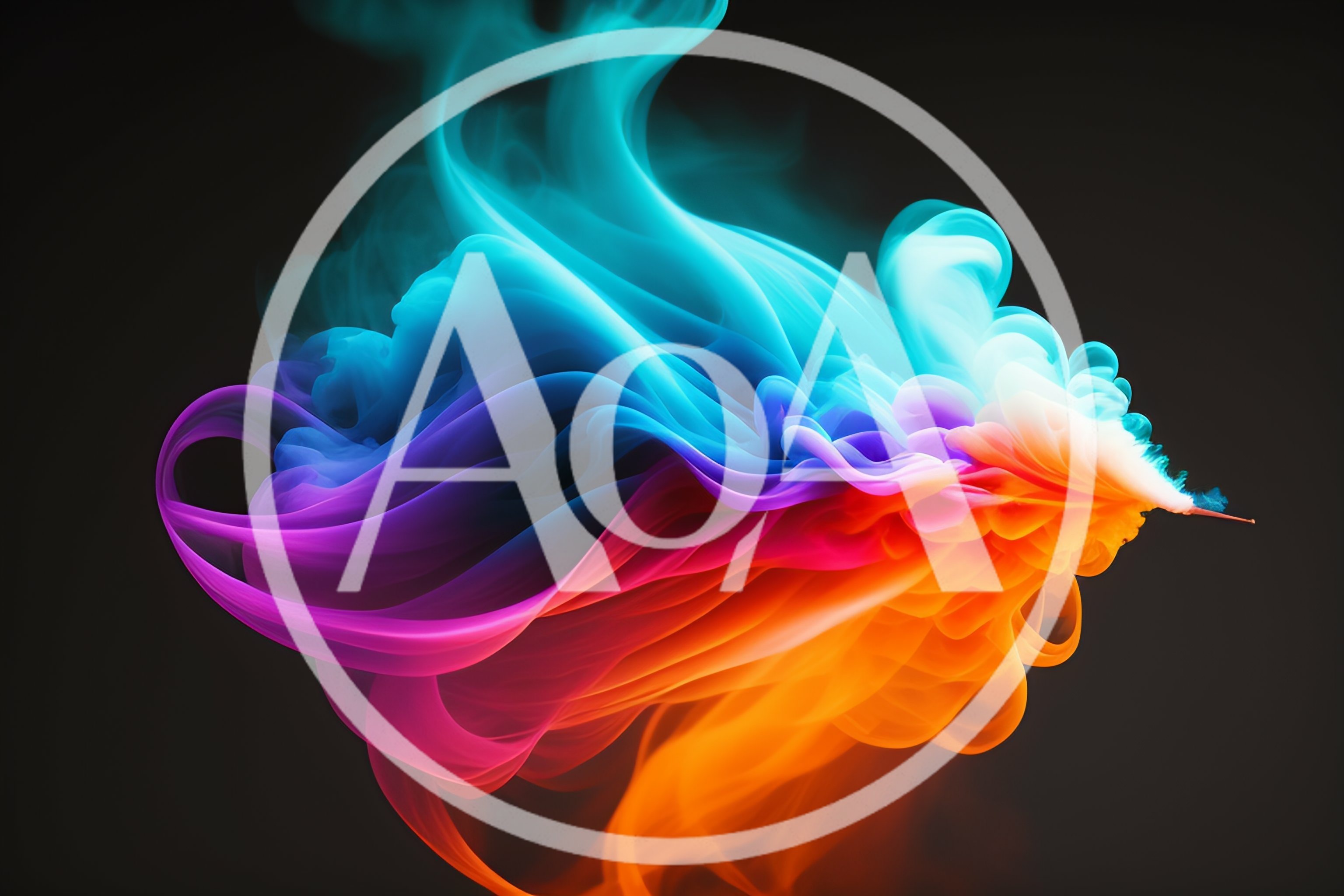 Abstract Colorful Smoke Swirls On Dark Background