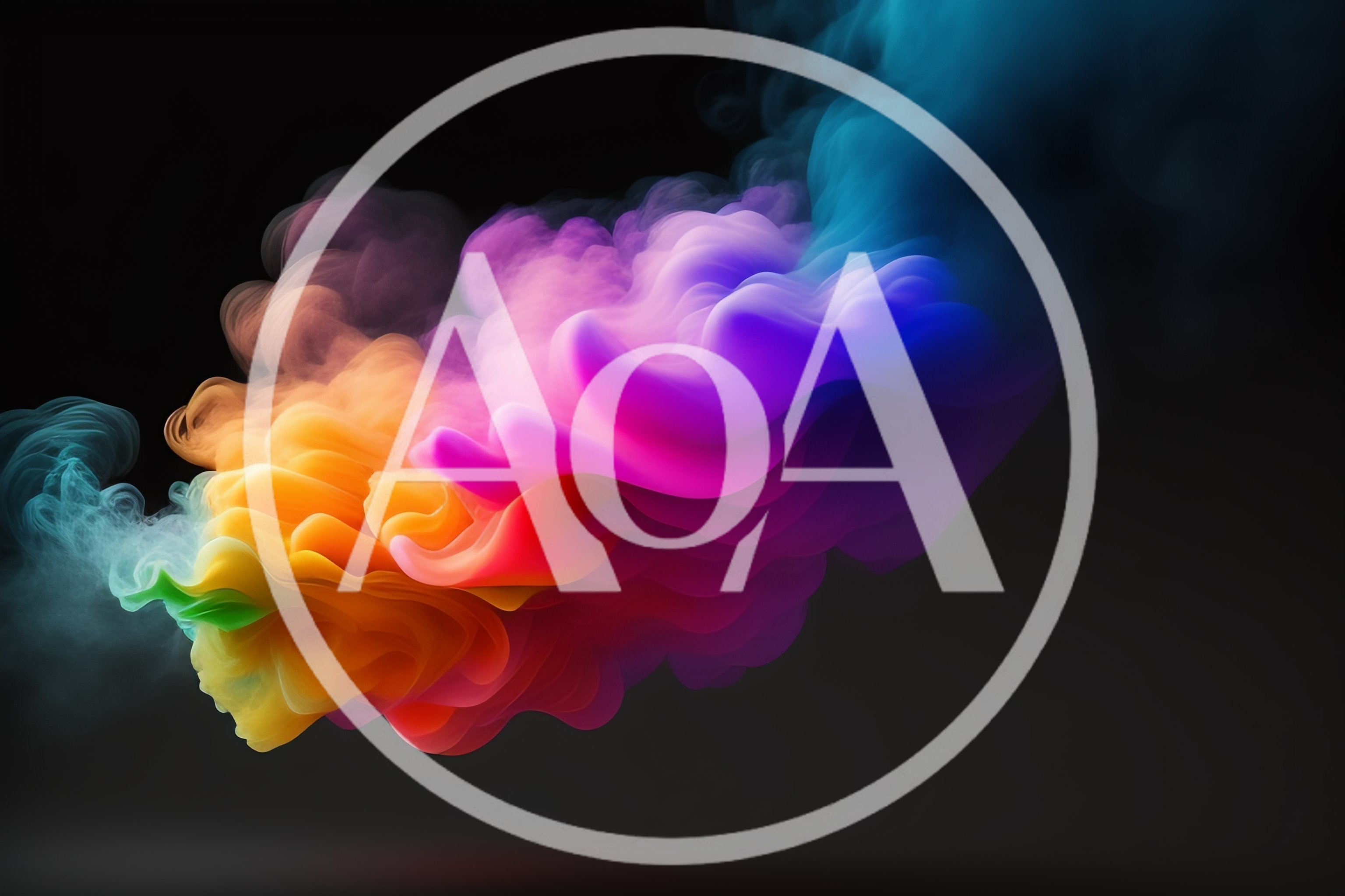 Abstract Colorful Smoke Swirls On Black Background