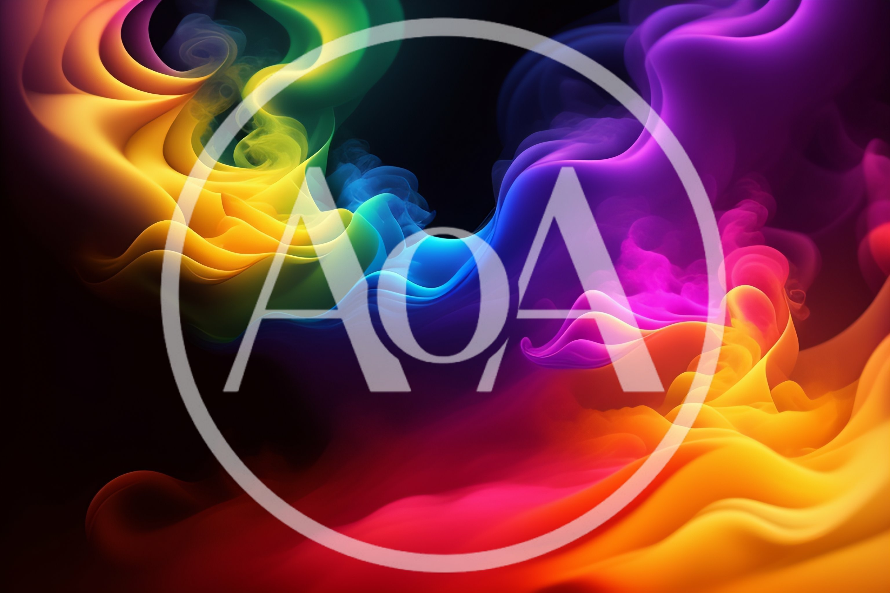 Abstract Colorful Smoke Swirls On Black Background
