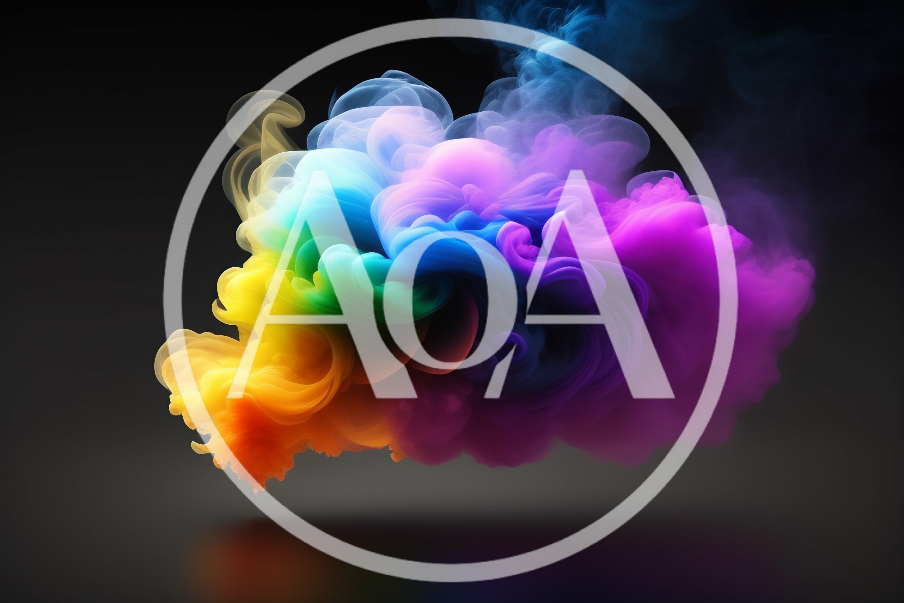 Vibrant Rainbow Colored Smoke Cloud On Black Background