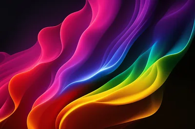 Abstract Rainbow Flowing Silk Fabric Background