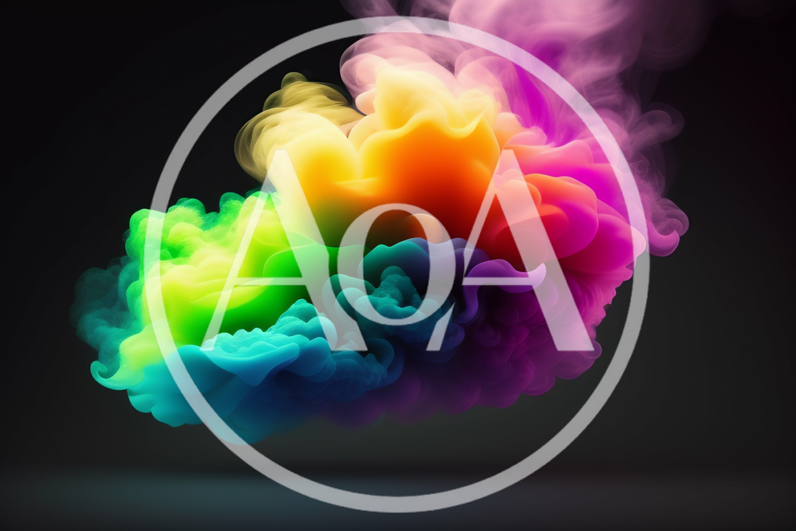Vibrant Rainbow Colored Smoke Cloud On Black Background
