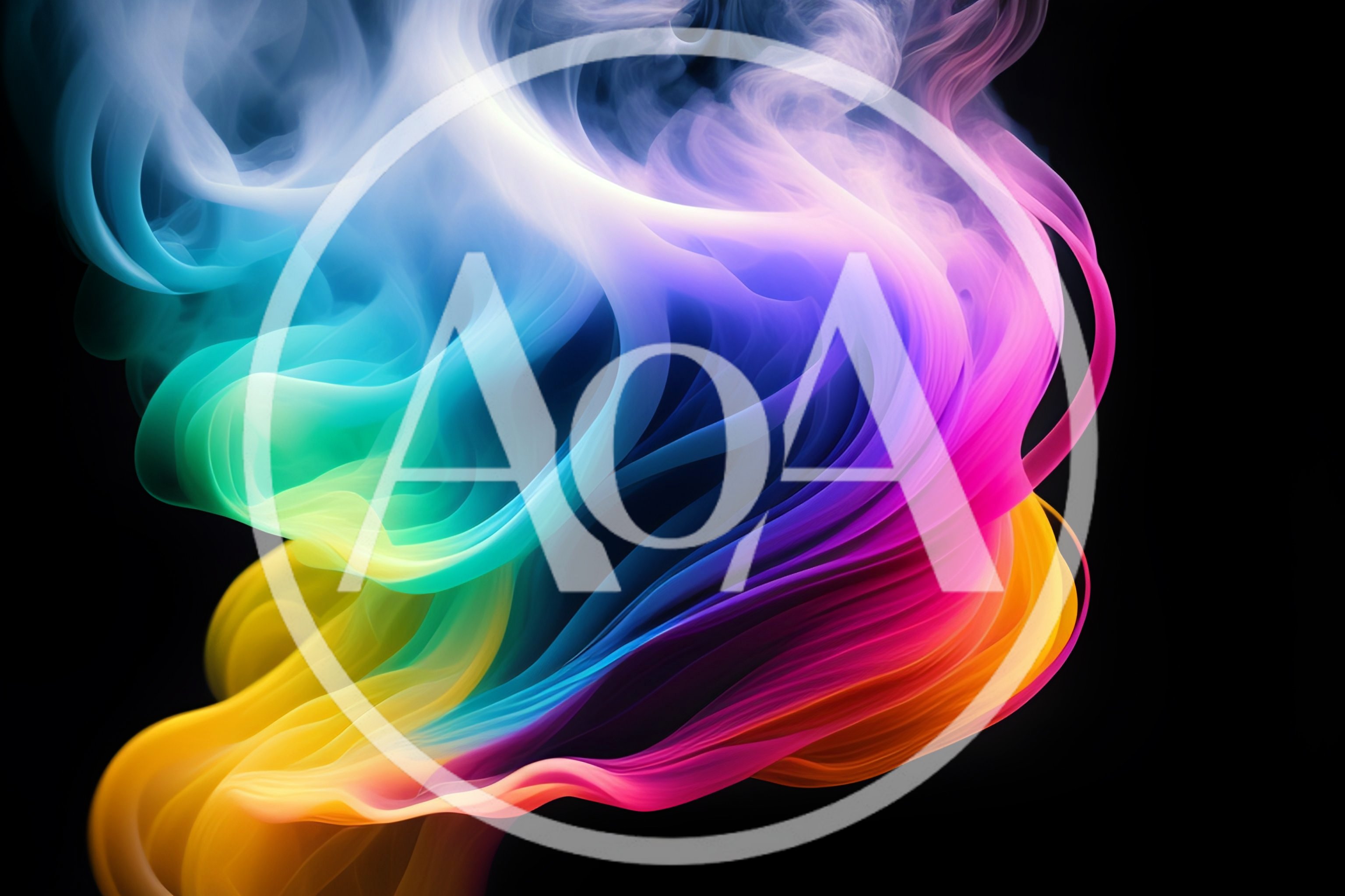 Abstract Colorful Smoke Swirls On Black Background