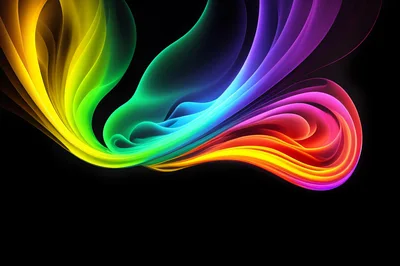 Abstract Rainbow Flowing Liquid Waves Background