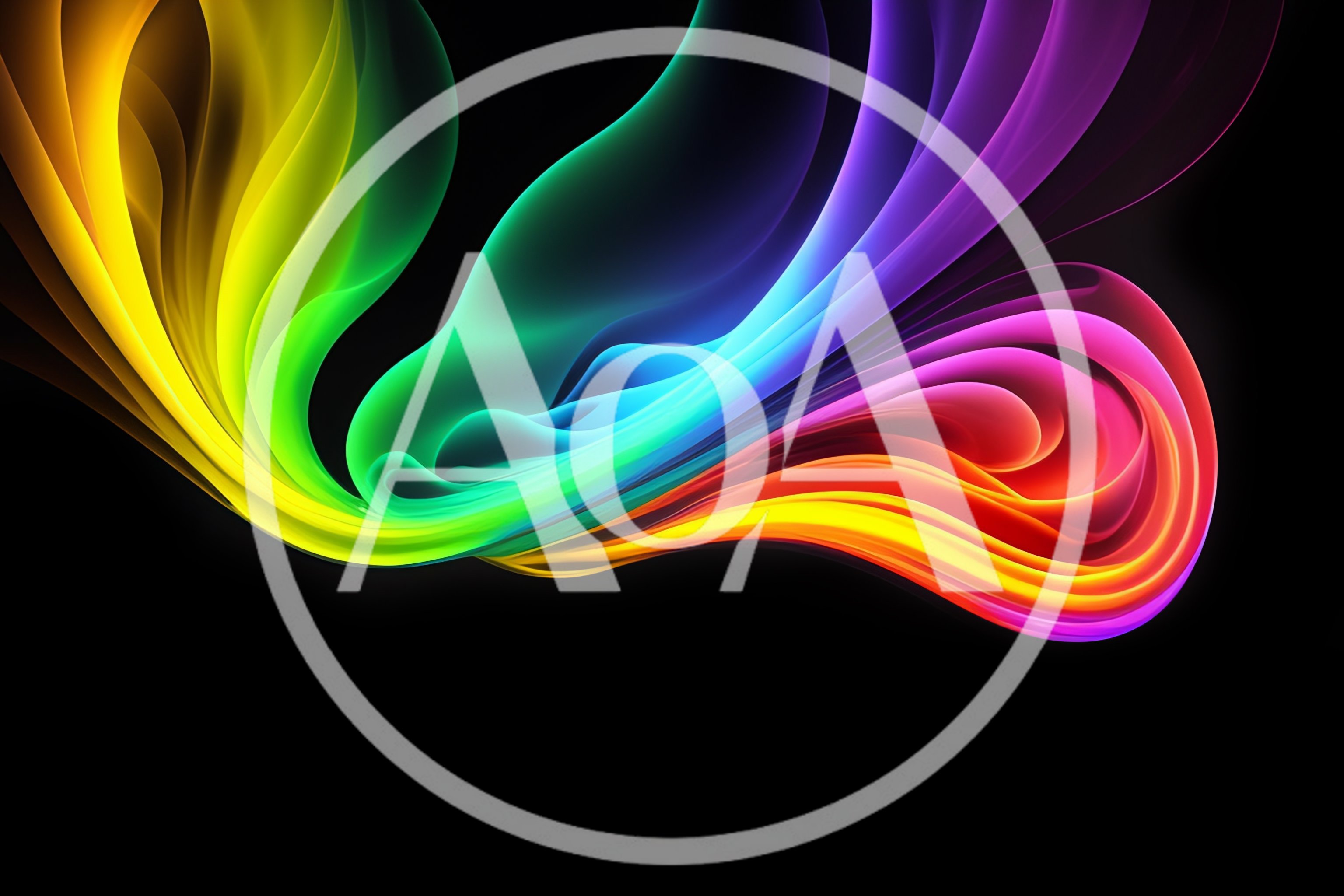 Abstract Rainbow Flowing Liquid Waves Background