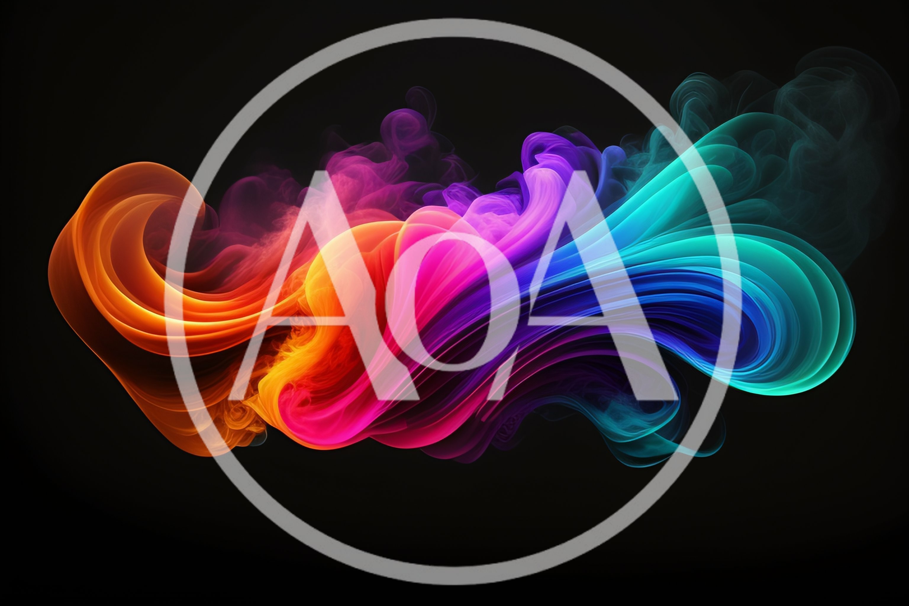 Abstract Colorful Smoke Swirls On Black Background