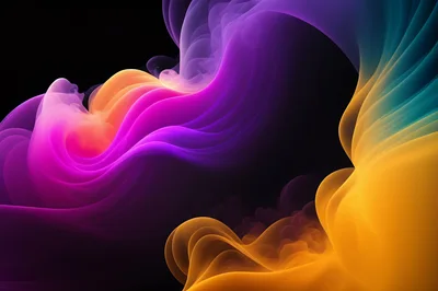 Abstract Fluid Motion With Vibrant Purple And Orange Waves