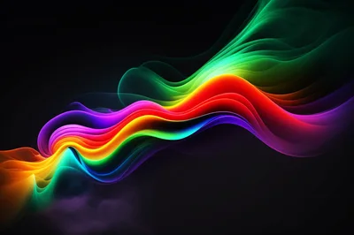 Abstract Rainbow Flowing Liquid Wave Background