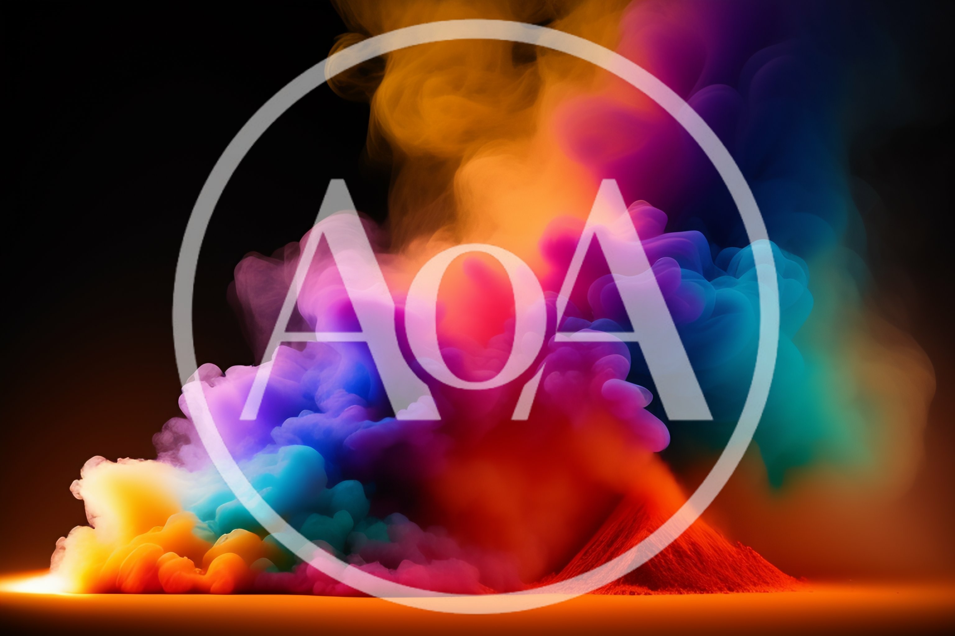 Abstract Colorful Smoke Erupting From A Volcanic Peak