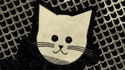 Animated Sketch Of A Cat Face With Moving Eyes