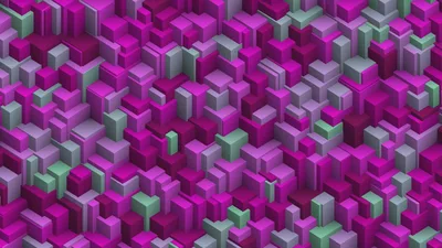 Abstract 3D Geometric Cubes Moving Up And Down