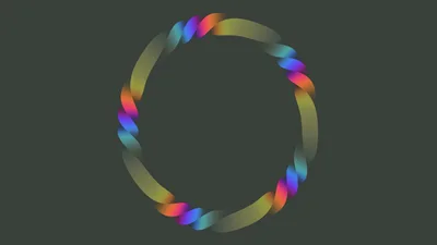 Abstract Colorful Twisted Ring Rotating Motion Graphic