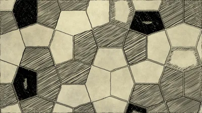 Abstract Geometric Pattern Morphing Into Rectangular Grid