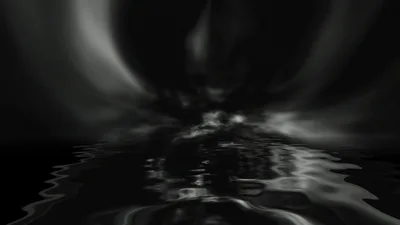 Abstract Dark Smoke Clouds Reflecting On Water Surface