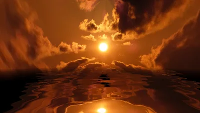 Golden Sunset Over Calm Ocean Waves