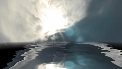 Dramatic Sun Rays Breaking Through Dark Storm Clouds