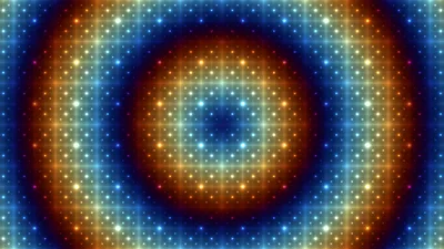Abstract Neon Light Circles Pulsing In Rhythmic Patterns