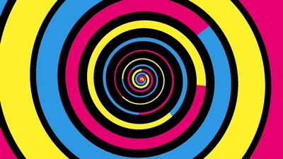 Hypnotic Rotating Spiral Animation With Colorful Segments