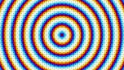 Abstract Concentric Circles Pulsing With Vibrant Colors