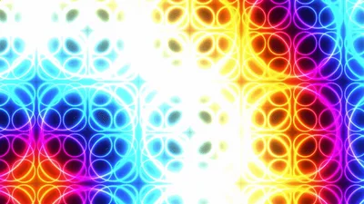 Abstract Neon Circle Grid Pulsing With Colorful Light