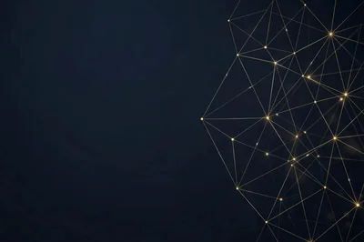 Abstract Network Connection Nodes On Dark Background