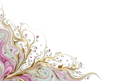 Elegant Floral Swirls With Gold Accents