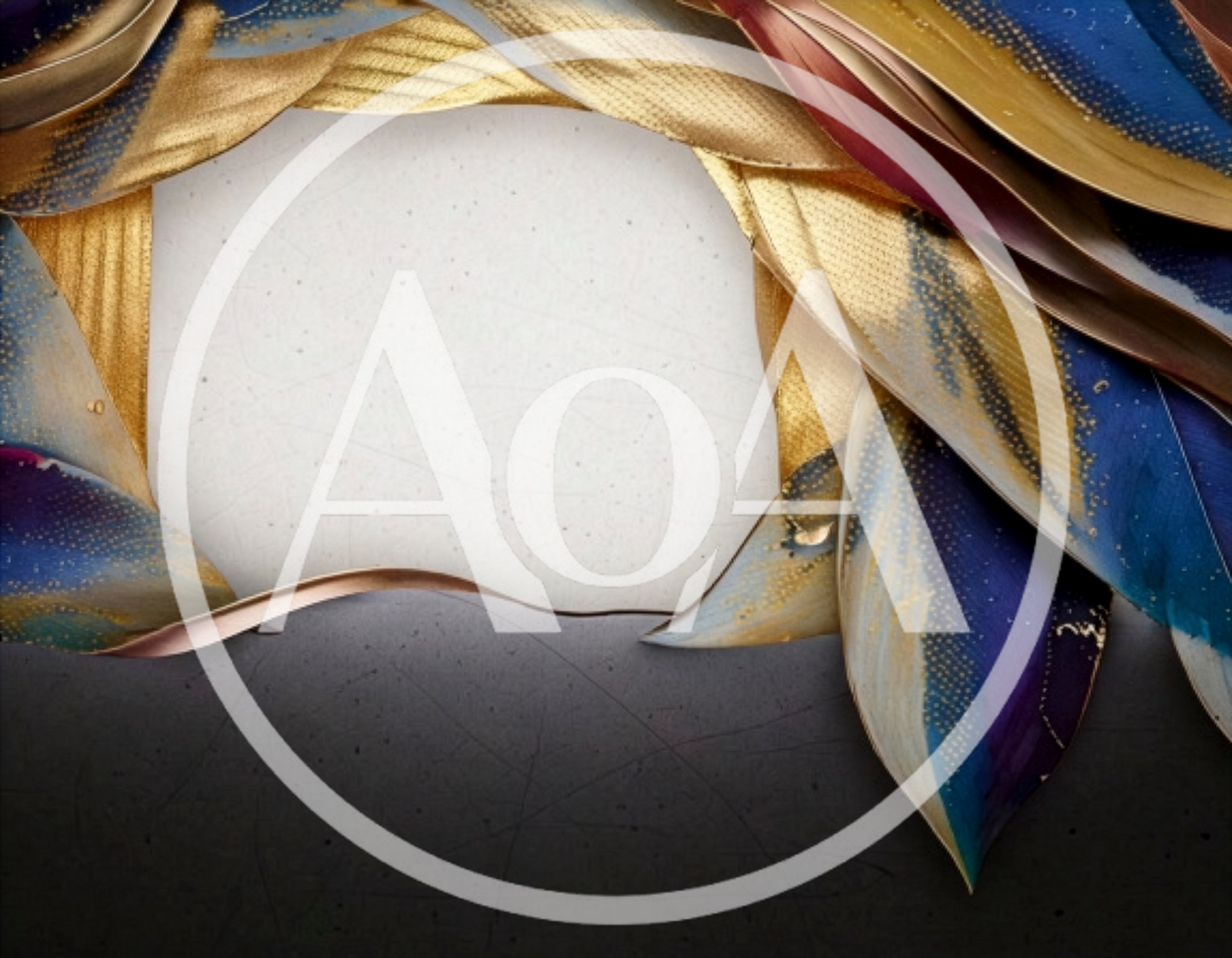 Abstract Gold And Blue Leaf Frame Background