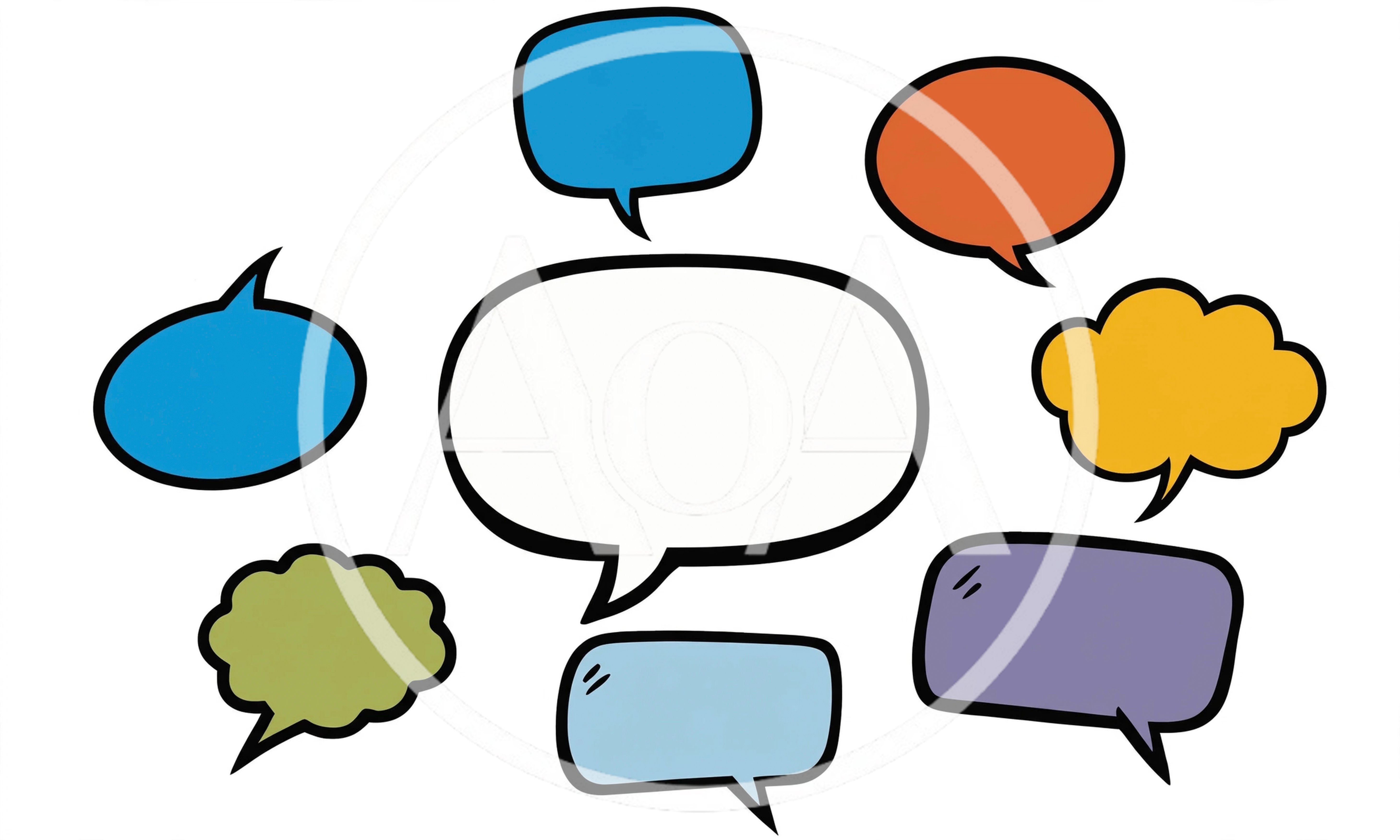 Colorful Hand Drawn Speech Bubbles Collection