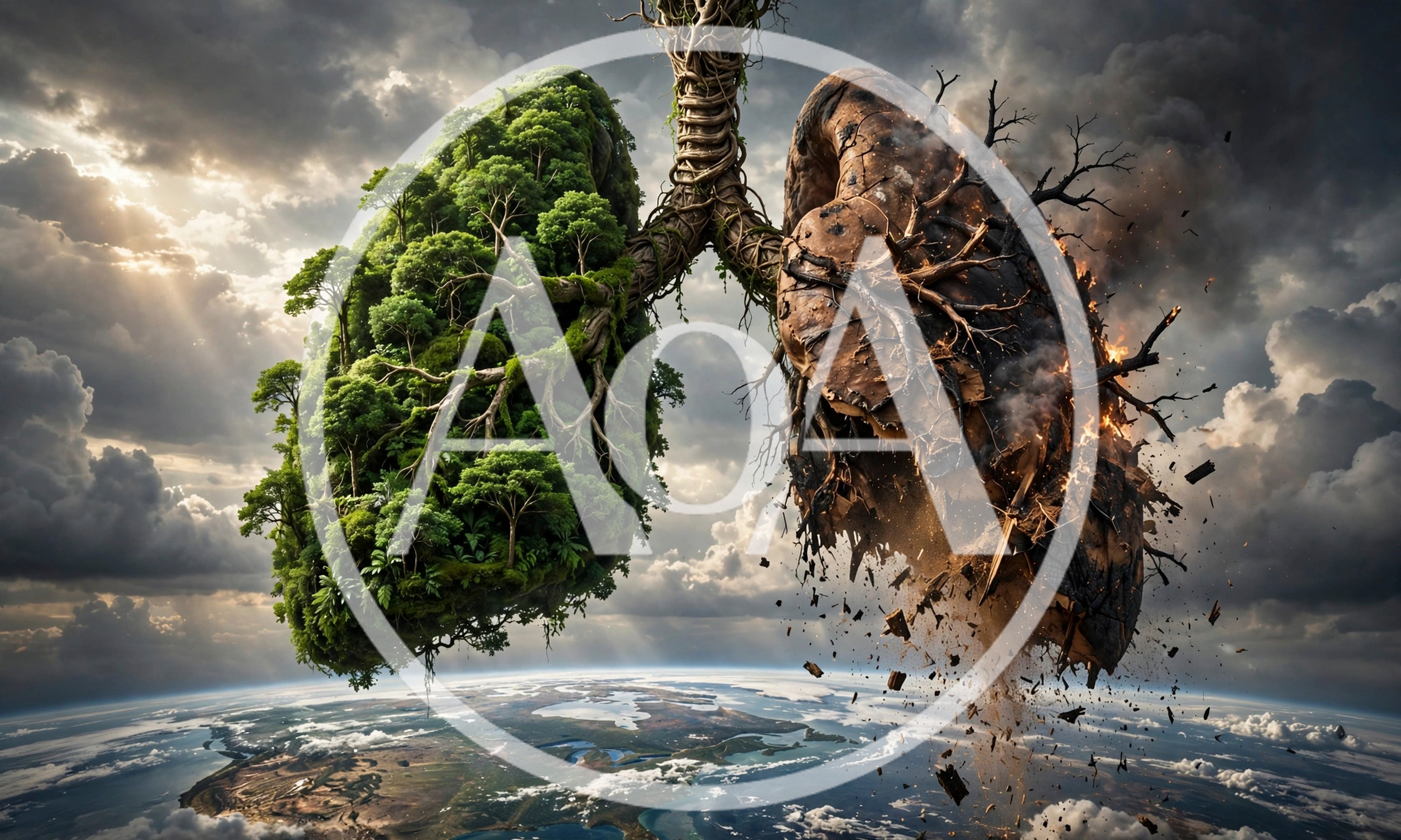 Conceptual Illustration Of Earth Lungs Representing Environmental Health