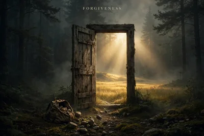 Surreal Doorway Opening To A Golden Meadow