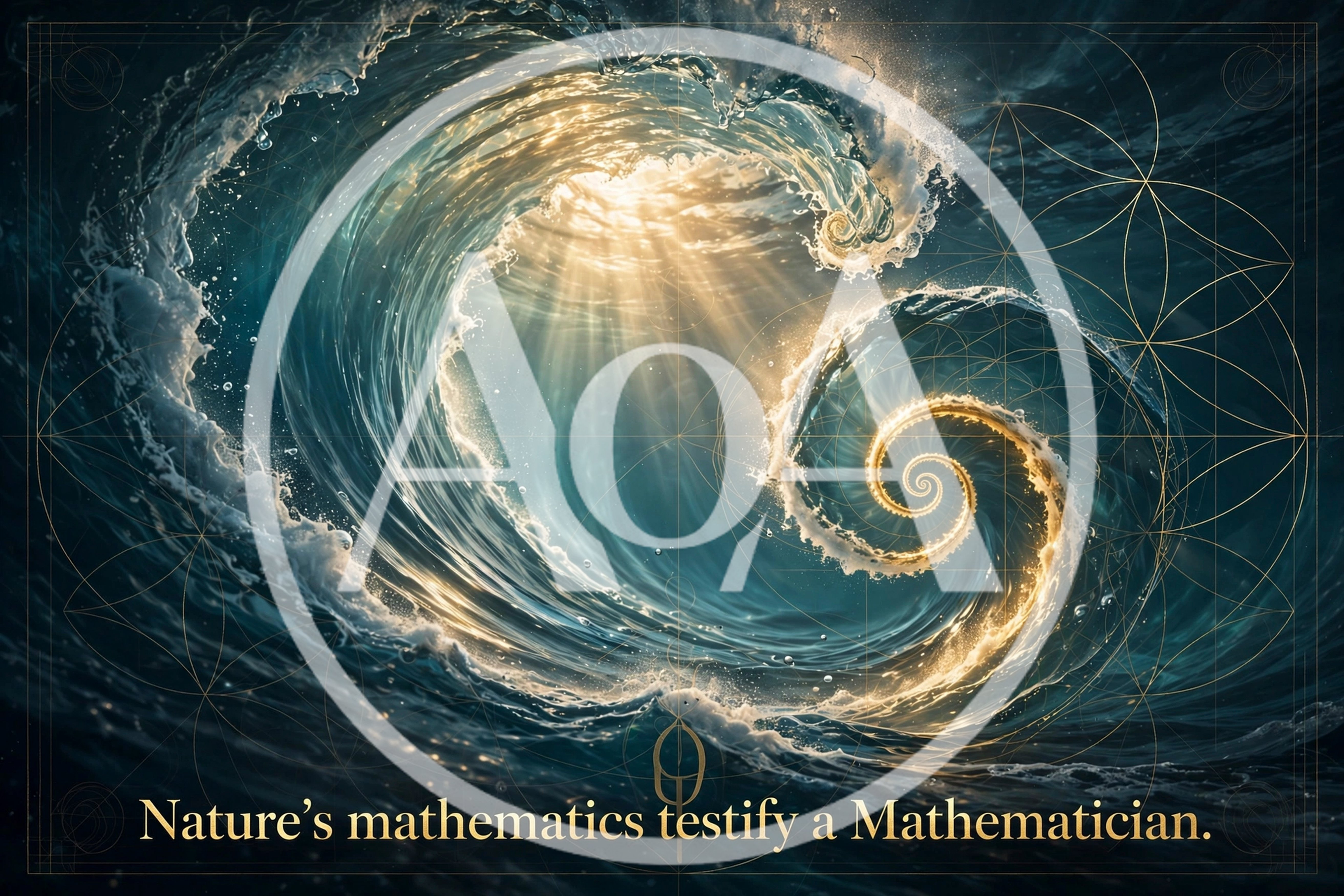 Golden Spiral Wave With Sacred Geometry Overlay