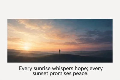 Lone Person Standing On A Hill At Sunset
