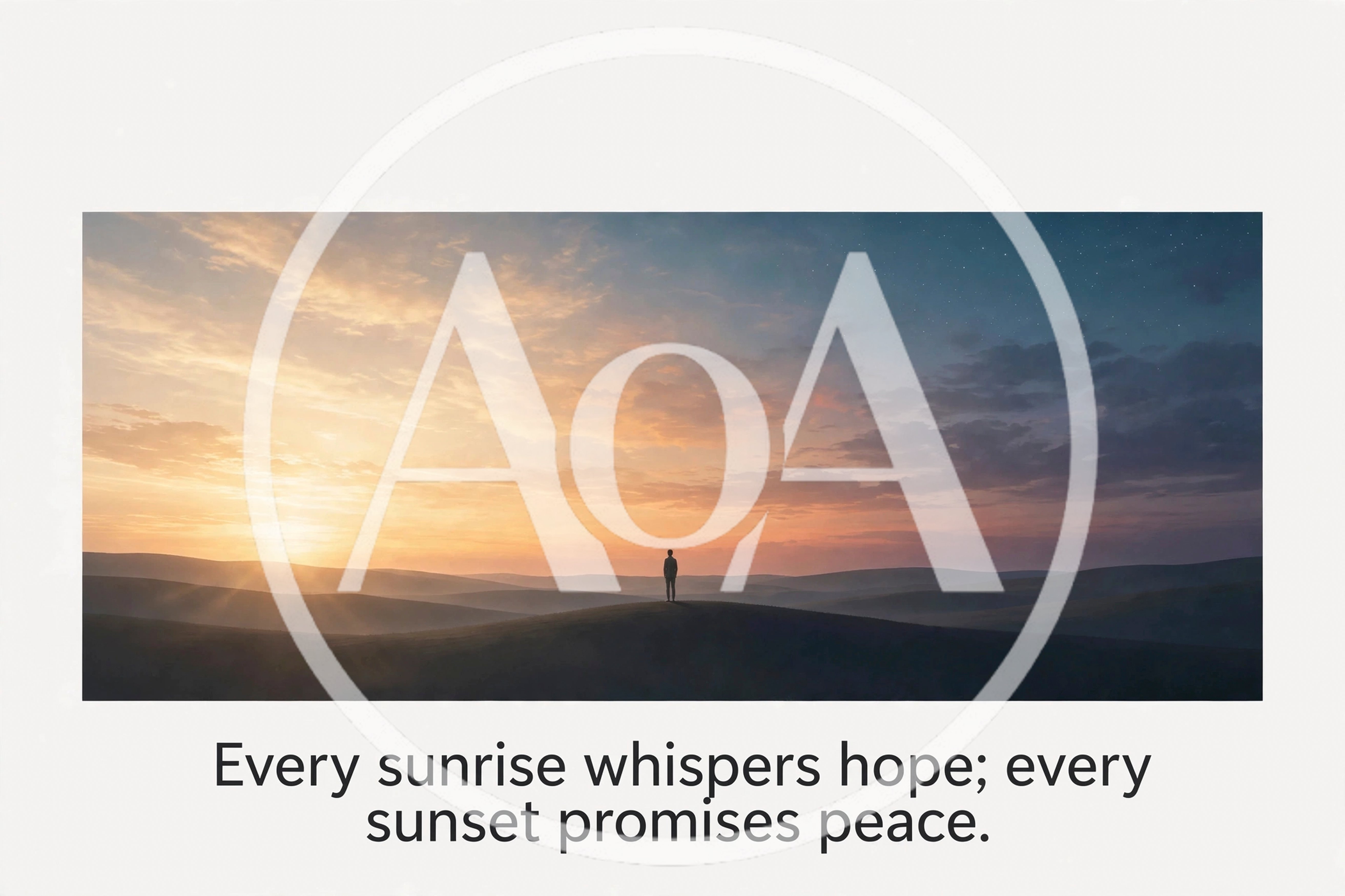 Lone Person Standing On A Hill At Sunset
