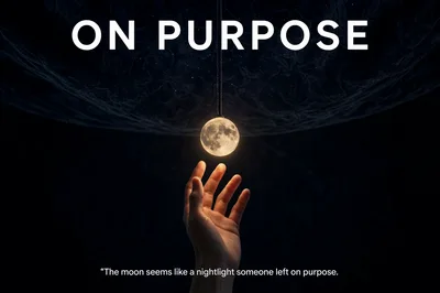 Hand Reaching Toward A Glowing Moon Pendant