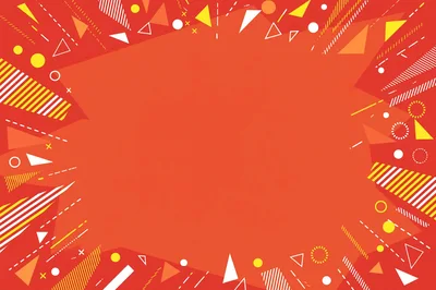 Abstract Geometric Memphis Style Red Background
